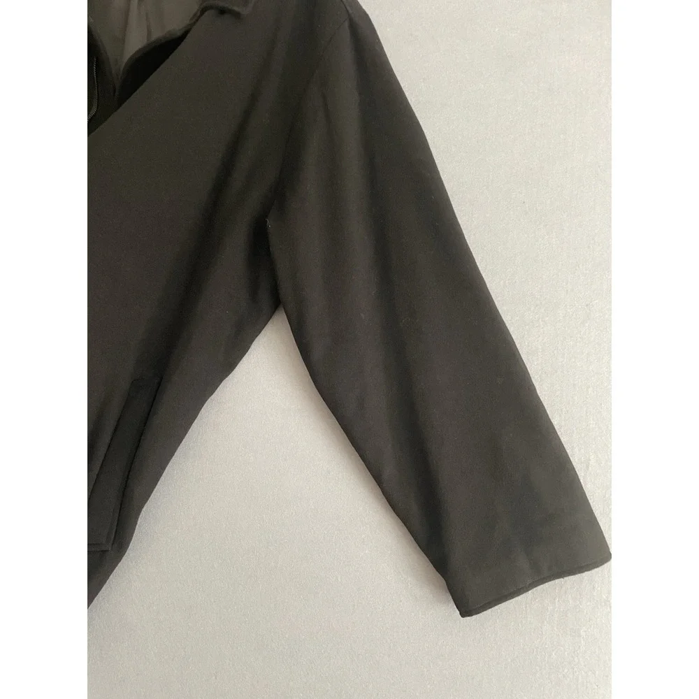 Oak Hill Men 3XLT Coat Black Wool Blend Full Zip‎ Button Classic Jacket 54L/56L